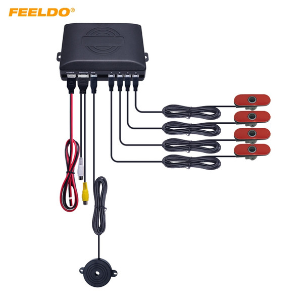 FEELDO Original Style 4-Sensor Car Video Rearview Visual Parking Sensor Backup Radar System #4750