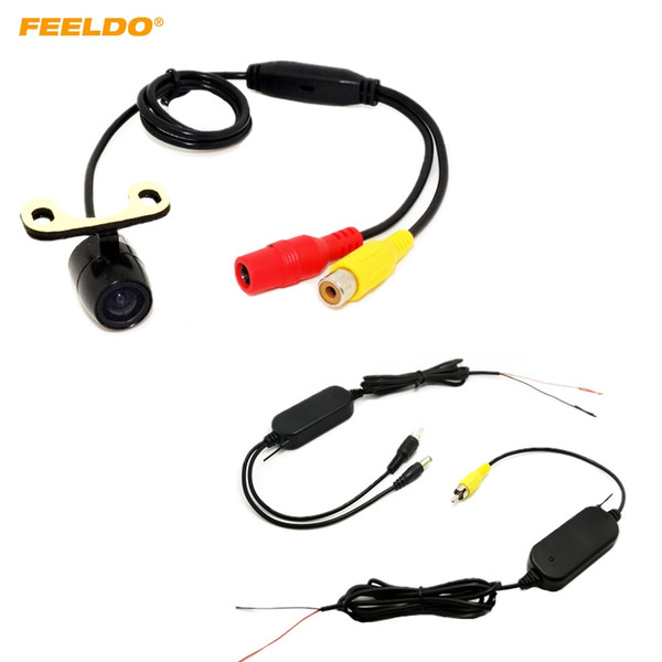 FEELDO CCD 16.5mm Car Rear View Camera With 2.4 Ghz Wireless RCA Video Transmitter Receiver Kits Module #4740