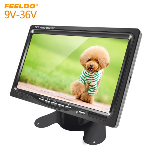 FEELDO Car DC9V-36V 7 Inch Color TFT LCD Rear View Monitor Headrest Stand-alone Display For Auto DVD VCD Reversing Camera #2838