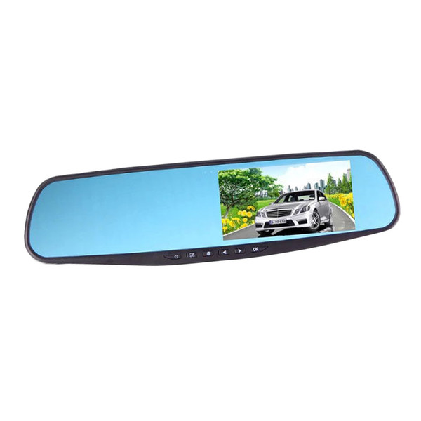 1080P Full HD Car Dash Cam 4.3 Inch Dual Lens Car DVR Rearview Mirror Video Camera Recorder