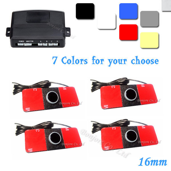 Automotive Car Parking Reverse Backup Radar Sound Alert 16mm 12V 7 Colors Reverse Assistance + 4 Sensors,Free Shipping