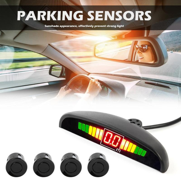 Car Parking Auxiliary Alarm Sensor Kit 4 Sensors Auto Reverse Backup Radiolocator Monitoring System LED Detector Display