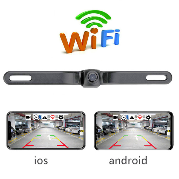 HD Rearview Camera Waterproof License Plate WIFI Back Up Camera Vehicle Auto Car Reverse Backup Parking Night Vision