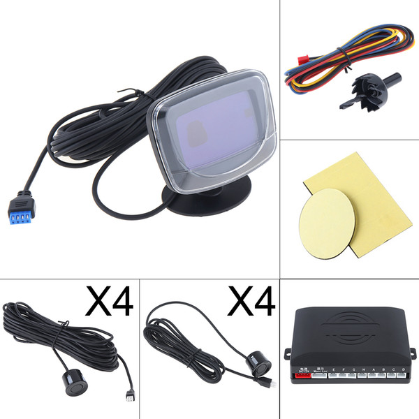 LCD Display Waterproof 8 Rear and Front Car Parking Sensors parking alarm with Display Monitor - 3 Optional Colors CAL_215