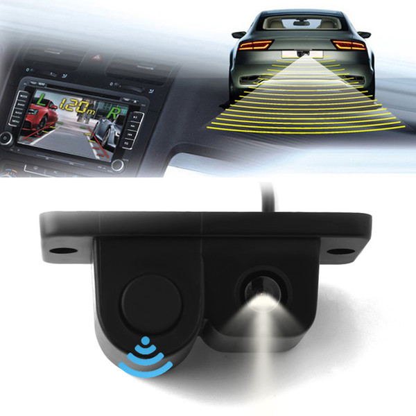 2in1 LCD Car SUV Reversing Parking Radar & Rear View Backup 120° Wide Angle Camera Kit Auto Rear View Camera CAL_00B