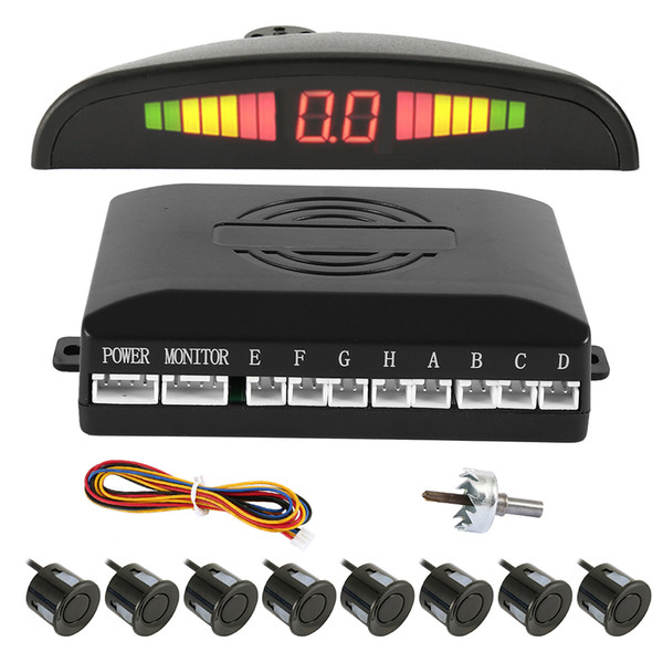 Full Set Car LED Parking Sensor with 8 Sensors Reverse Backup Car Parking Radar Monitor Detector System Display Auto Parktronic