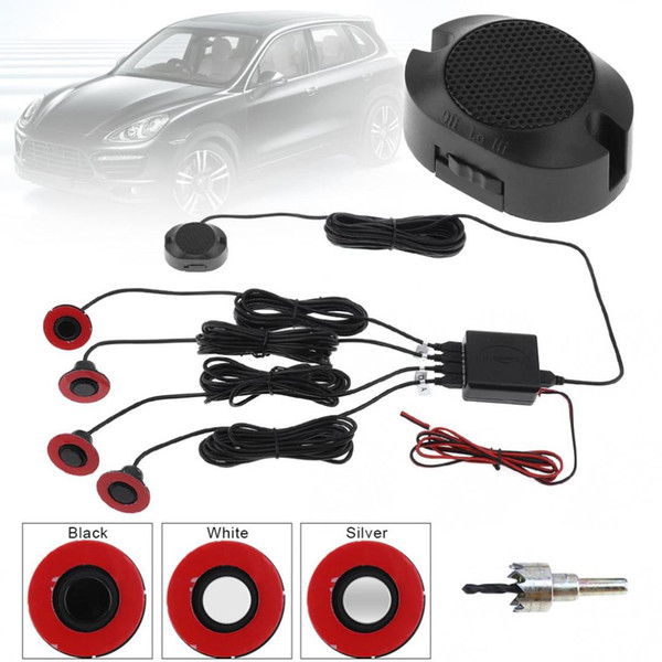 4 Parking Sensors 16.5mm 12V Car Original Flat Parking Sensor Car Video Sensor Reverse Backup Radar Sound Buzzer Alarm