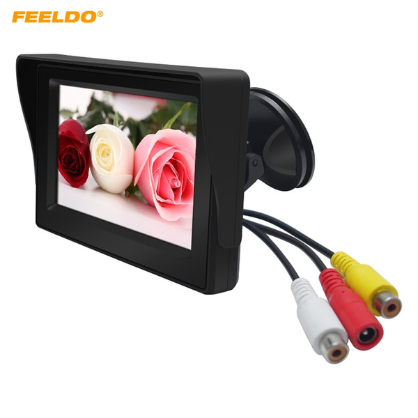 FEELDO 4.3inch Digital Display Windshield LCD Car Monitor For Reversing Backup Camera DVD VCR #4590