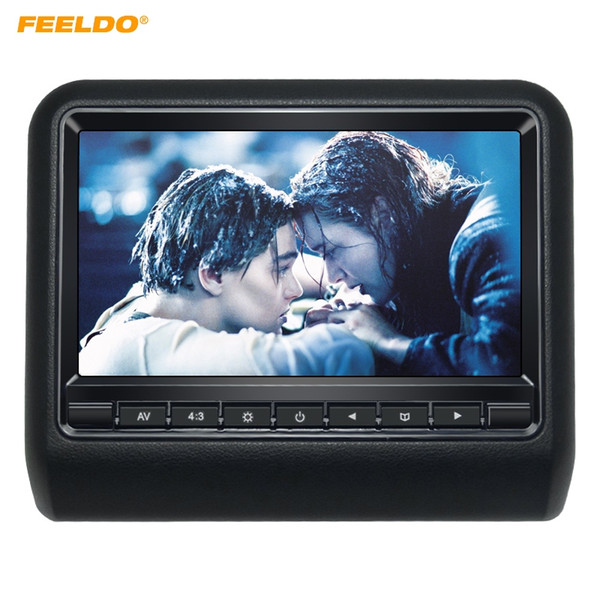 FEELDO 9 Inch Universal Car Headrest Monitors Digital LCD AV HD Monitor With Remote Control 3-Color Optional #3857