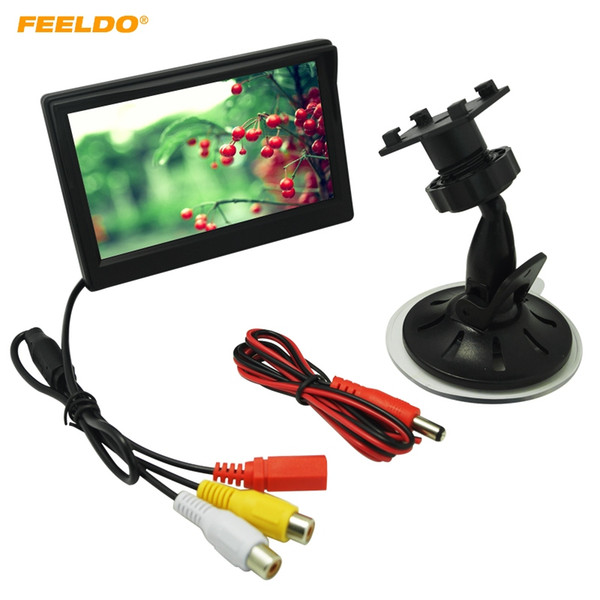 FEELDO 5inch Digital Display Windshield LCD Car Monitor For Reversing Backup Camera DVD VCR #4574