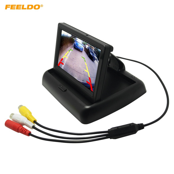 FEELDO 4.3inch foldable TFT LCD Digital Car Rearview Monitor For Reversing Backup Camera DVD VCR #3799