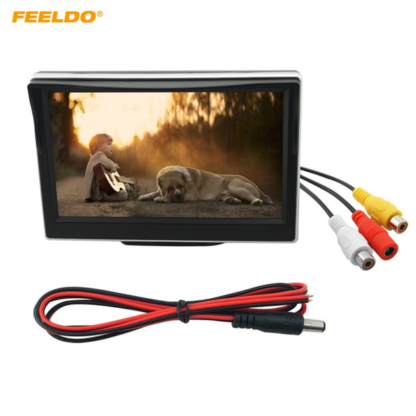 FEELDO 5inch Stand Digital Display LCD Car Monitor For Reversing Backup Camera DVD VCR #4591