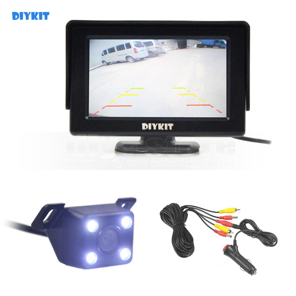 DIYKIT Wlred 4.3 Inch TFT LCD Car Monitor + LED Night Vision Rear View Car Camera Parking Assistance System Ki