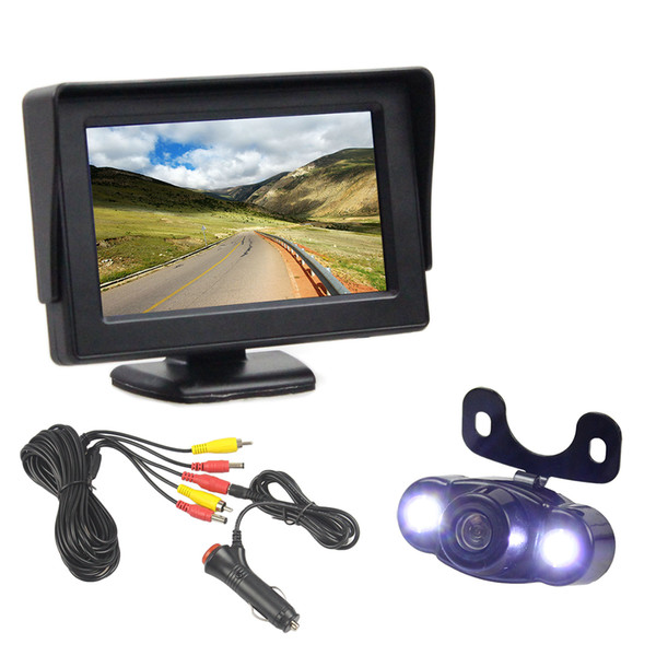 DIYKIT 4.3inch TFT LCD Car Monitor + Waterproof LED Night Vision Rear View Car Camera Parking System