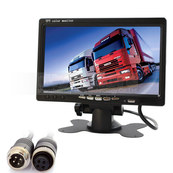 DIYKIT 7 Inch TFT LCD Color Monitor Rear View Mirror Monitor Car Monitor with 2 x 4PIN Video Input