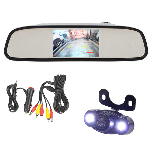 DIYKIT 4.3 inch TFT LCD Display Rear View Mirror Monitor Car Monitor LED Car Camera Parking Camera System Car Charger