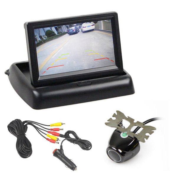 DIYKIT 4.3 Inch Car Reversing Camera Kit Back Up Car Monitor LCD Display HD Security Metal Car Rear View Camera