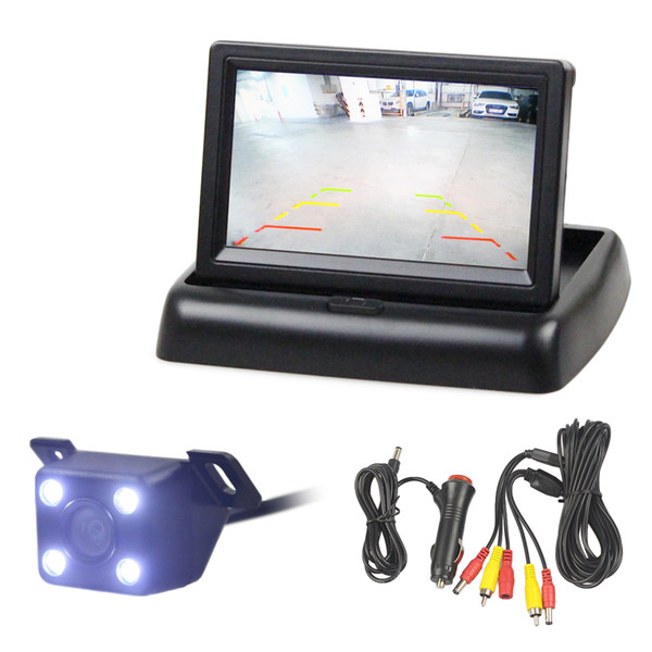 DIYKIT 4.3inch Car Reversing Camera Kit Back Up Car Monitor LCD Display HD Car Rear View Camera Parking System