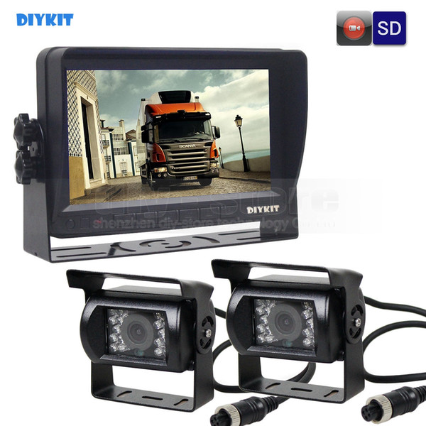 DIYKIT AHD 7inch TFT LCD Car Monitor Rear View Monitor Waterproof IR 1300000 Pixels AHD Camera With Video Recording 1V2