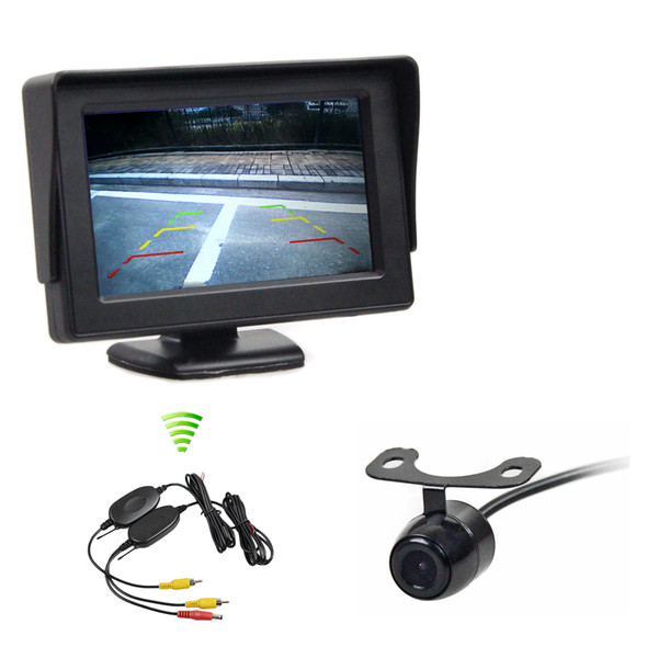 DIYKIT Wireless Waterproof HD Reverse Backup Car Camera + 4.3 inch LCD Display Rear View Car Monitor Parking System