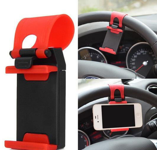 Car Cell Phone Mounts Vehicle Mounted Support Vehicle Steering Wheel Mobile Phone Rack Mobile Phone Holder Colorful Package