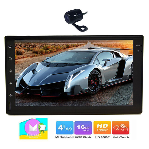 EinCar 7'' Car Stereo Video Player Android 6.0 Marshmallow Double 2 Din Car Naviagtor GPS Map Data Screen Mirroring Backup Camrea Bluetooth