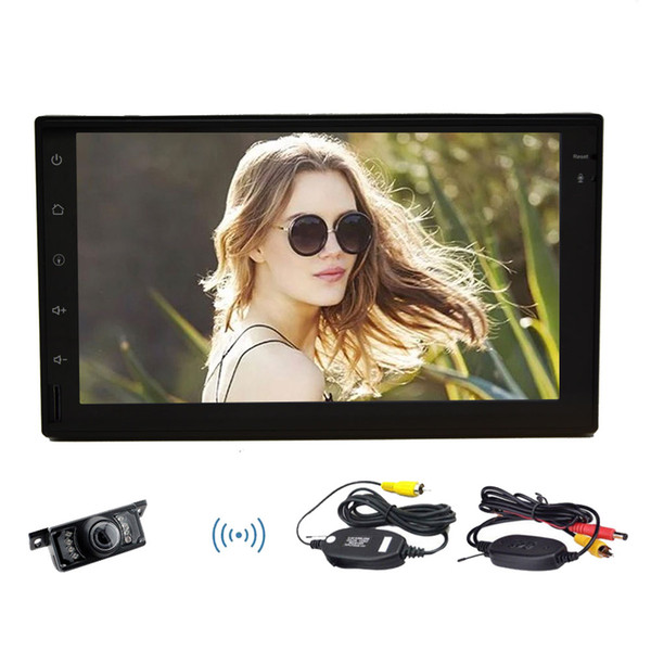 Wireless Backup Camera+Android 6.0 Car Auto Radio Stereo NO DVD CD Player Touch Screen Double 2Din Quad Core In Dash Headunit GPS