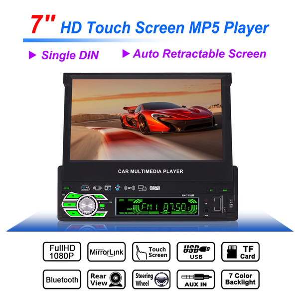 7 Inch Car Bluetooth Auto Car Video Stereo Bluetooth Player Phone Mirror Link AUX-IN MP3 FM USB TF 1 Din CMO_21Z