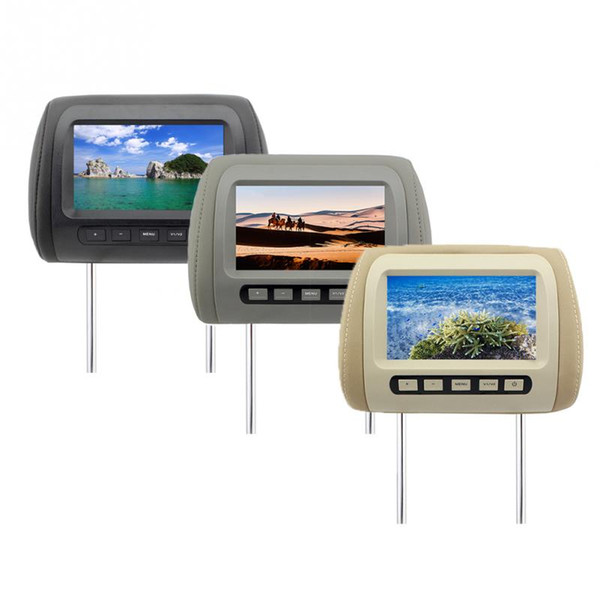 Universal 7 Inch Headrest Monitor TFT LED screen Car MP5 player DVD Seat Back Headrest monitor Dual Input Built-in IR/FM Speaker