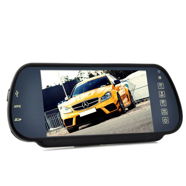 Dragonpad Rear View Mirror Monitor and Multimedia MP4 Player - 7 Inch Handsfree Bluetooth Car Inside Player