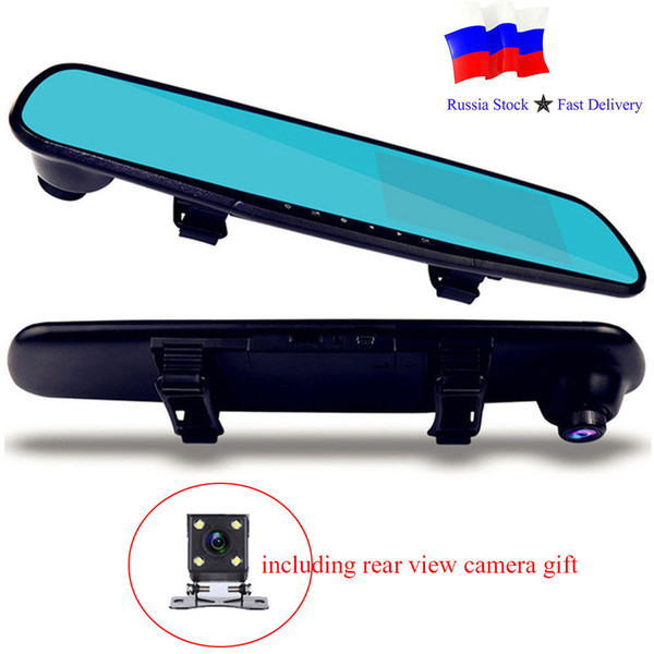 Full HD 1080P Car Dvr Camera Auto 4.3 Inch rearview mirror Digital video recorder Dual Lens registratory camcorder Automatic DVR