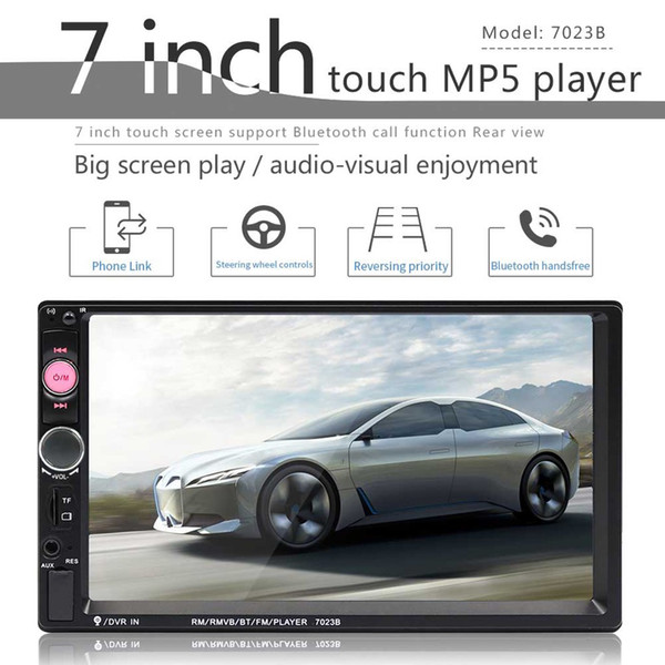 2 Din Car Multimedia Audio Player Stereo Radio 7 inch Touch Screen HD MP5 Player Support Bluetooth Camera FM USB SD Aux