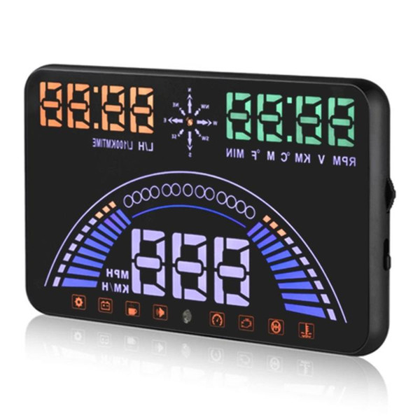 S7 OBD + GPS Two-mode Head Up Display Super Multi Function 5.8 Inch Safety Plug & Play HUD with Speedometer and Speed Warning car