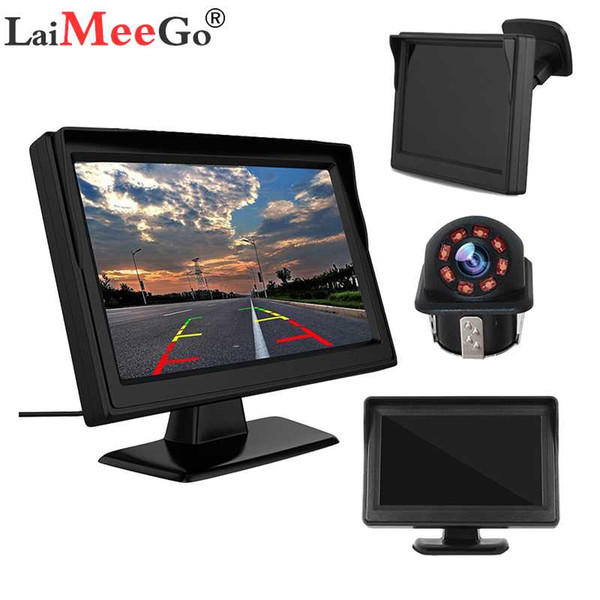 Car Monitor 5 inch TFT LCD Car Reverse Rear View Backup Camera IR Universal Mirror Parking Assistance for :Cruze/Epica