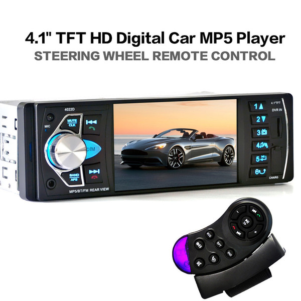 Car Mp5 Player 12v Car Vedio Radio Bluetooth Stereo Fm Audio Usbtft+steering Wheel Remote Control Charger Accessories #Zer