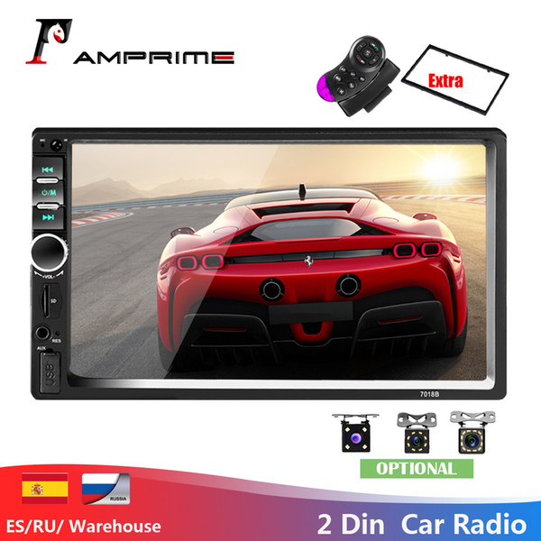 AMPrime 7018B Double 2 Din Car Video Player 7'' Touch Screen Multimedia player MP5 Player USB FM Bluetooth With Rear View Camera