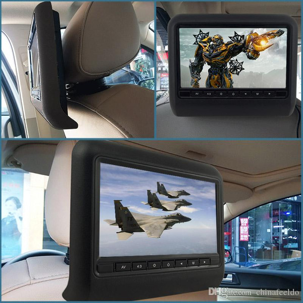 9 Inch Universal Car Headrest Monitors Digital LCD AV HD Monitor With Remote Control 3-Color Optional #3857