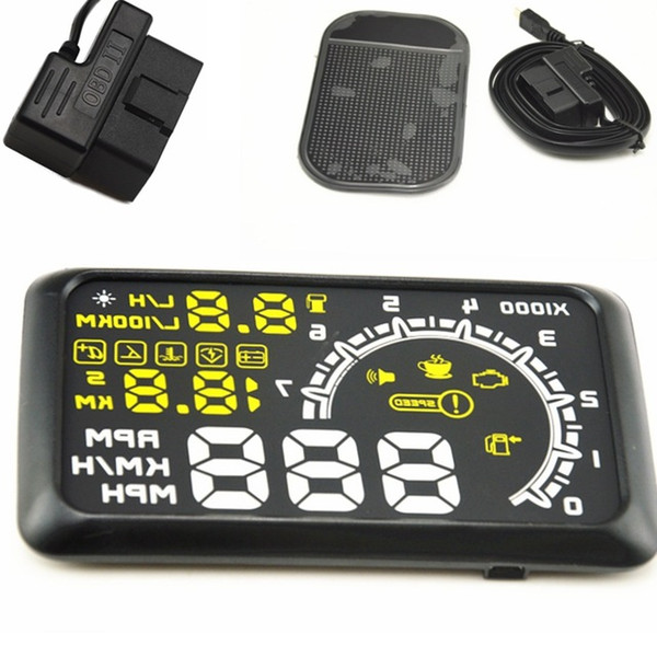 Car Styling Universal OBDII Car HUD Head Up Display HUD OBD2 System Model Display 5.5 LCD Display free shipping