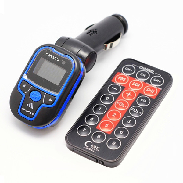 Colourful Car MP3 Player Wireless FM Transmitter with USB Jack TF/Micro SD Slot,10pcs/lot Free HK po