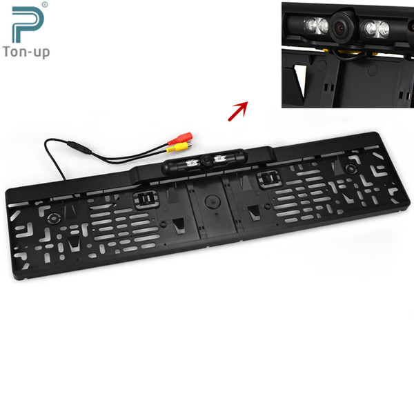 EU Car License Plate Frame Rear View Camera with Waterproof 4 IR Light Night Vision 170 Degree Viewing Angle for European Cars