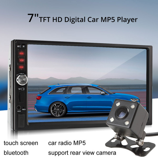 7012B 7 Inch Bluetooth TFT Screen Car Audio Stereo MP5 Player 12V Auto 2-Din Support AUX FM USB SD MMC CMO_20Y