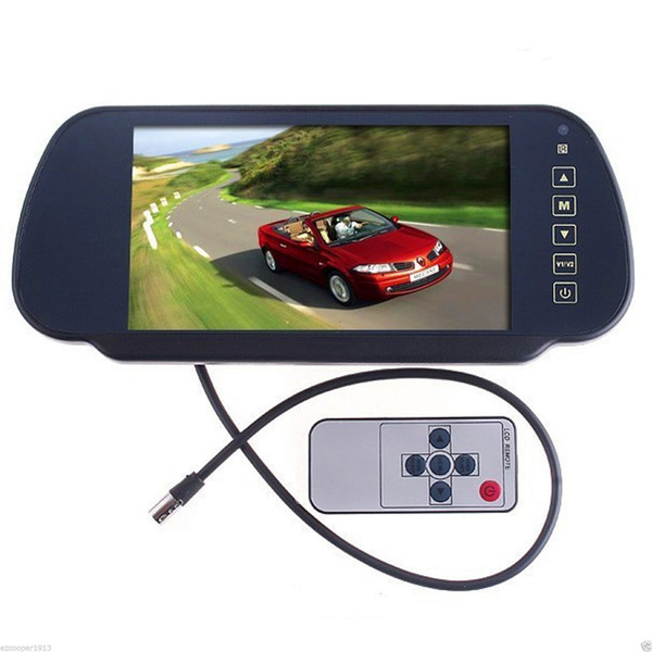 7 inch TFT LCD Color Display Screen Remote Control Car Mirror Monitor for Rearview Camera VCR