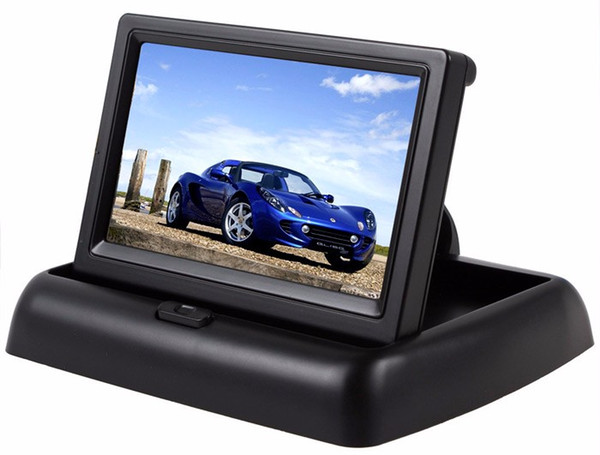 4.3 inch Car Rear View Monitor with Reserving Digital LCD TFT Display Screen Foldable Vehicle Rearview Monitors High Definition