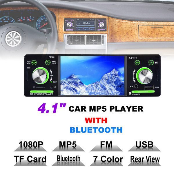 4.1 Inch 1 Din HD Car Stereo Radio Bluetooth MP3 MP5 Player Support USB FM TF AUX with Remote Control CMO_226