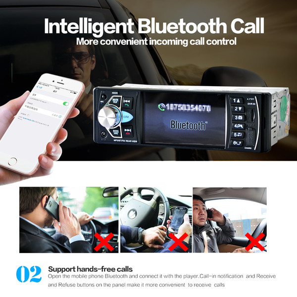 4.1 Inch 1 Din HD Car Stereo Radio Bluetooth MP3 MP5 Player Support USB FM TF AUX with Rearview Camera CMO_21N