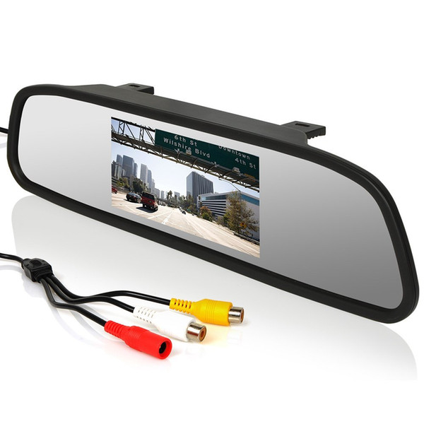 4.3 inch 12V Car Video Monitor Auto Rear View Mirror LCD Screen Universal Mount Clip-On Current Mirror