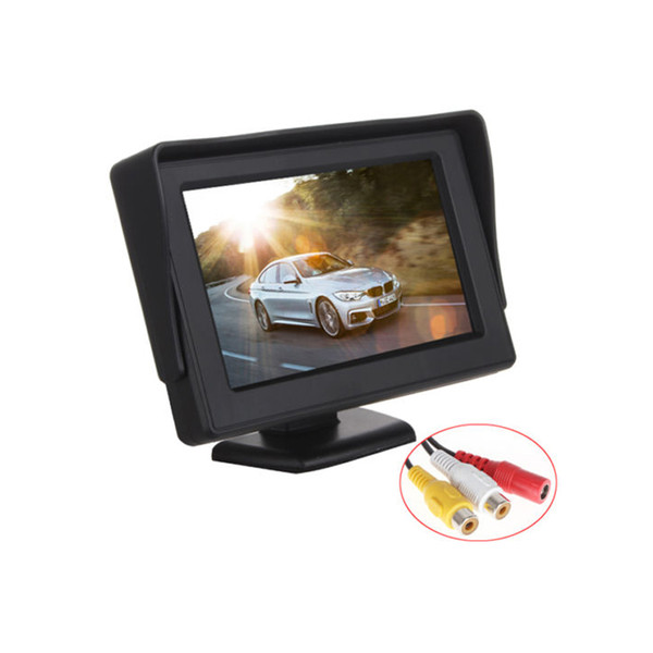 Universal 12V 24V 4.3 inch Car Video Monitor LCD Screen for Auto Backup Rear View Dash Board 2RCA Video Channel