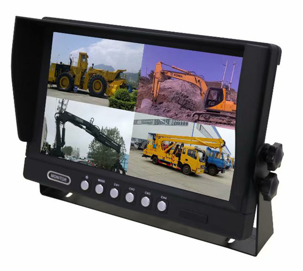 Top quality free shipping 9inch TFT LCD digital panel car video monitor with 4 video inputs and four images division for rearview system