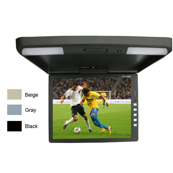 Car Video 3-Color 13.3 Inch Car/Bus TFT LCD Roof Mounted Monitor Flip Down Monitor 2-Way Video Input 12V #1289