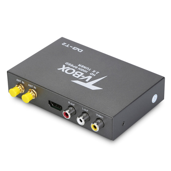 Car TV Tuner H.26 HD DVB - T2 Car Digital TV Box Receiver Tuner 2 Amplifier Antenna Mobile Car Television Box High Speed